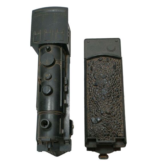 Marx Wind-up Toy Train "O" Gauge & BWM Coal Hopper Vintage NO KEY - Picture 7 of 13